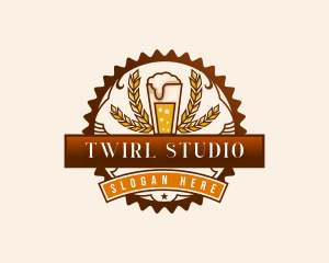 Craft Beer Pint Brewery logo design