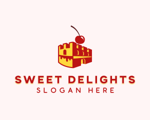 Waffle Cherry Castle Cake logo design