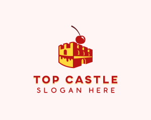 Waffle Cherry Castle Cake logo design