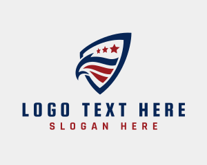 Falcon - American Eagle Shield logo design