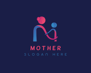  Mother Parenting Letter M logo design