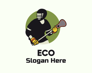 Lacrosse Player Badge Logo