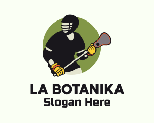 Lacrosse Player Badge Logo