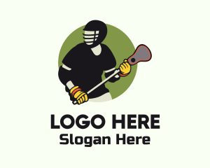 Lacrosse Player Badge Logo