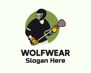 Lacrosse Player Badge Logo