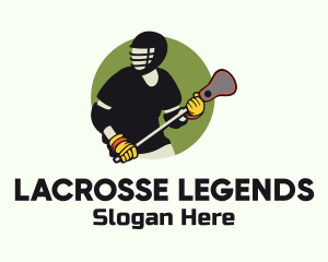 Lacrosse Player Badge logo design