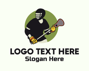 Lacrosse Player Badge Logo