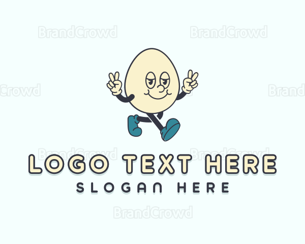 Retro Egg Cartoon Logo