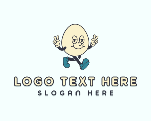 Character - Retro Egg Cartoon logo design