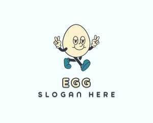Retro Egg Cartoon logo design