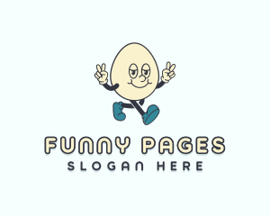 Retro Egg Cartoon logo design