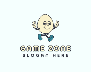 Retro Egg Cartoon logo design