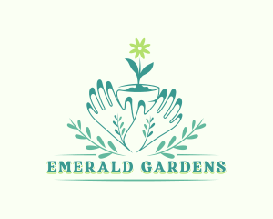 Flower Pot Gardening logo design