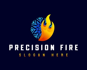 Fire Snowflake Temperature logo design