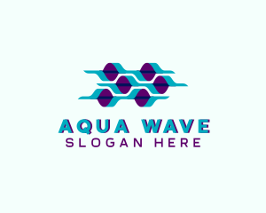 Hexagon Biotech Waves logo design