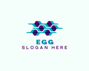 Healthcare - Hexagon Biotech Waves logo design