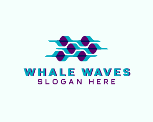 Hexagon Biotech Waves logo design