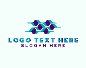 Technology - Hexagon Biotech Waves logo design