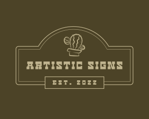 Signage - Western Cactus Signage logo design