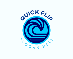 Surfing Beach Wave Logo