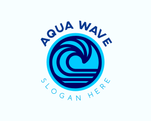 Surfing Beach Wave logo design