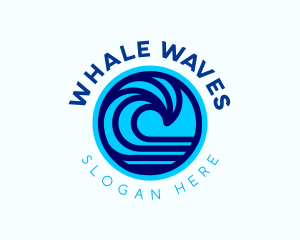 Surfing Beach Wave logo design