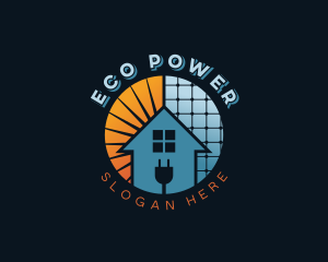 Renewable - Solar House Electricity logo design