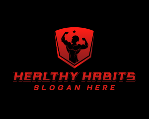 Military Fitness Shield logo design