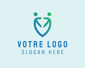 Care - Human People Shield logo design