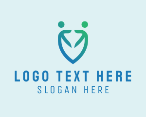Helping - Human People Shield logo design