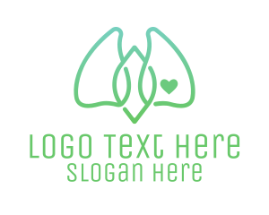 Lung Disease - Green Abstract Lungs logo design