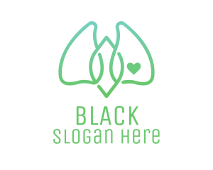 Heart - Green Abstract Lungs logo design