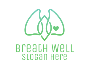 Pulmonology - Green Abstract Lungs logo design