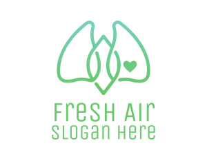 Breath - Green Abstract Lungs logo design