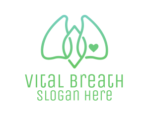 Breathing - Green Abstract Lungs logo design