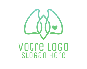 Breath - Green Abstract Lungs logo design