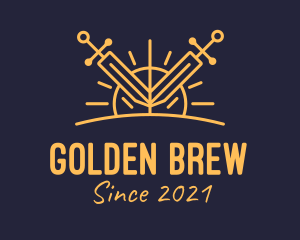 Golden Sword Sun logo design