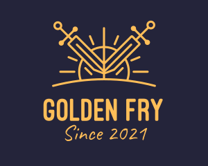 Golden Sword Sun logo design