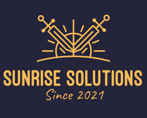 Sun - Golden Sword Sun logo design