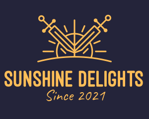 Sunshine - Golden Sword Sun logo design