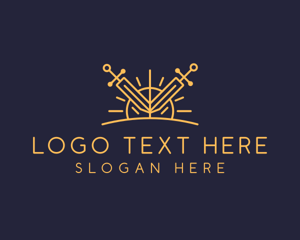 Golden - Golden Sword Sun logo design