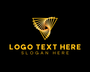Investment - Golden Pyramid Triangle logo design