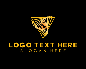 Insurance - Golden Pyramid Triangle logo design