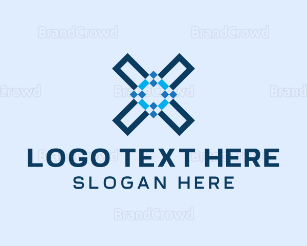 Letter X Pixel Business Logo