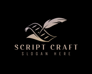 Screenwriter - Quill Pen Paper logo design