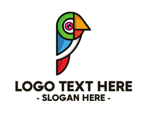 Printing Press - Geometric Colorful Parrot logo design