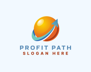 Income - Arrow Statistics Sphere logo design