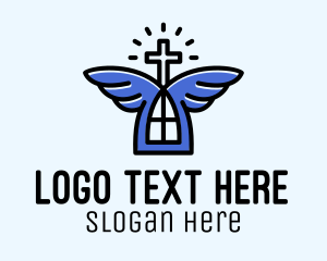 Heaven - Church Angel Wings logo design