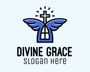 Church Angel Wings  logo design