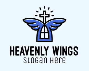 Church Angel Wings  logo design